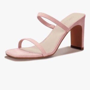 Elegant Pink Heeled Sandals Carcuume